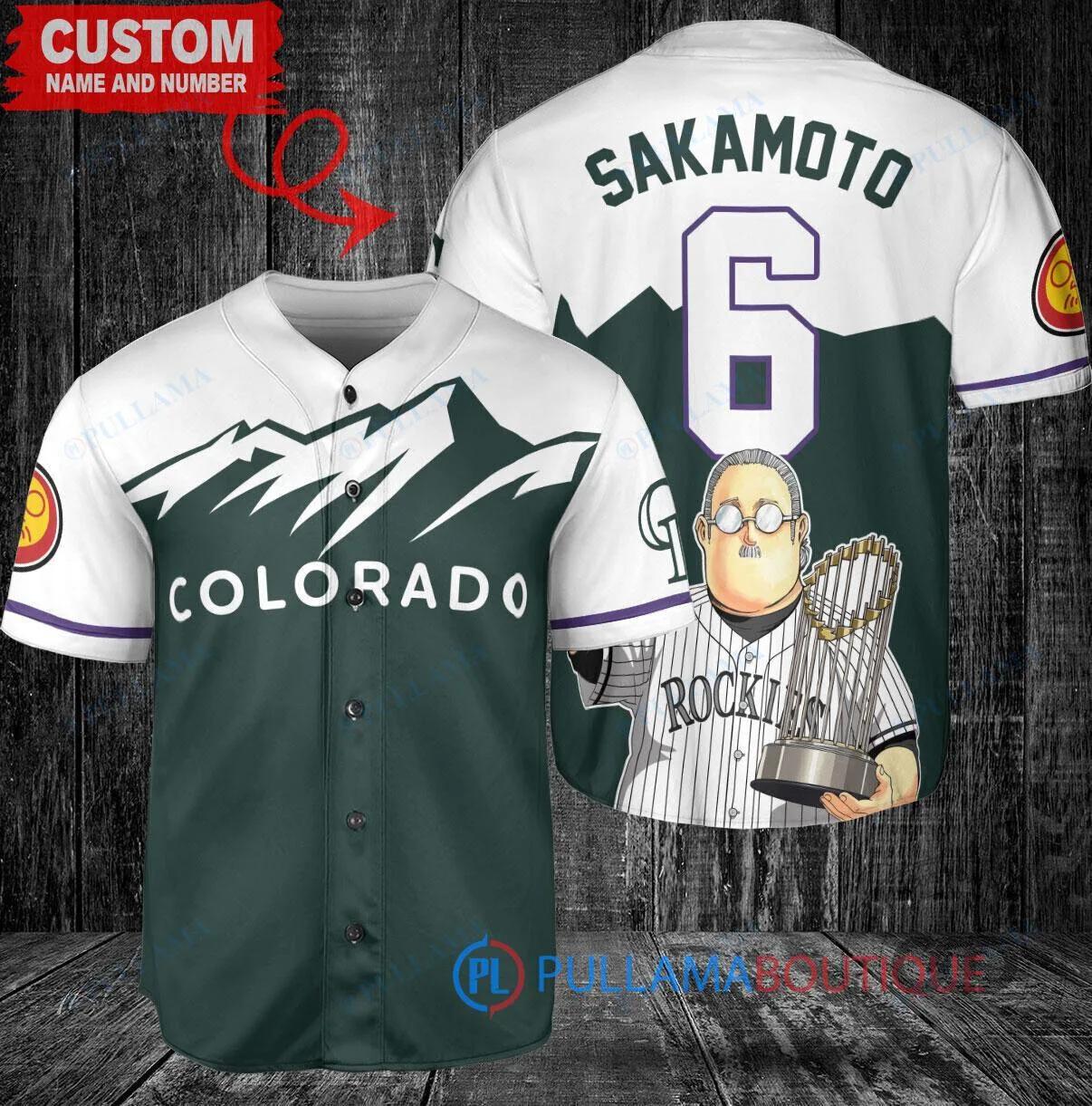 Colorado Rockies Baseball Sakamoto Days World Series Trophy Custom Baseball Jersey