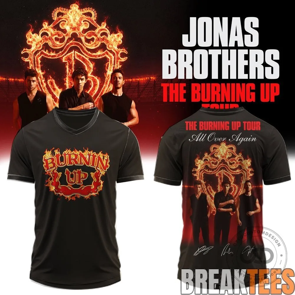 Black T-Shirt for the Jonas Brothers' Burning Up Tour: All Over Again