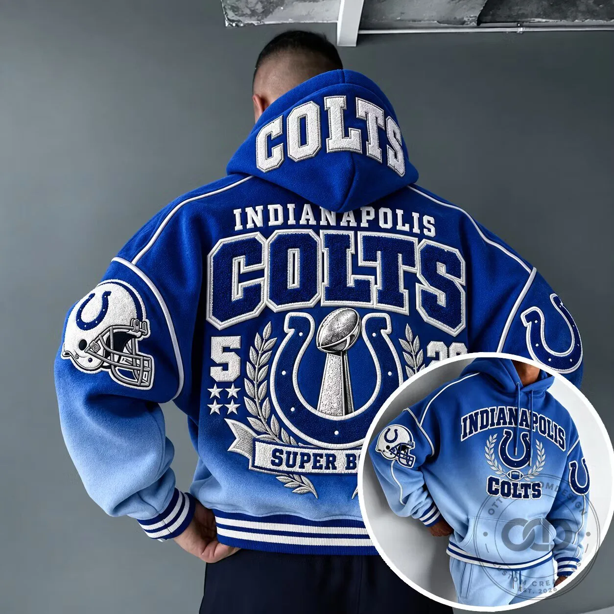 Indianapolis Colts Super Bowl Football Team Blue Fan Hoodie