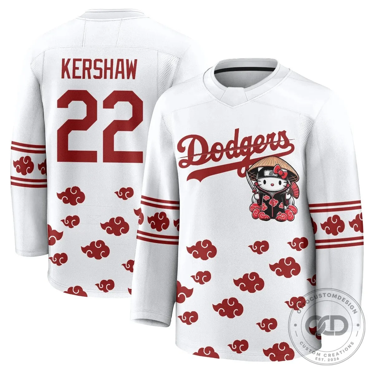 Anime Hockey Jersey featuring Shohei Ohtani with Hello Kitty for Los Angeles Dodgers fans 43 Anime Hockey Jersey featuring Shohei Ohtani with Hello Kitty for Los Angeles Dodgers fans