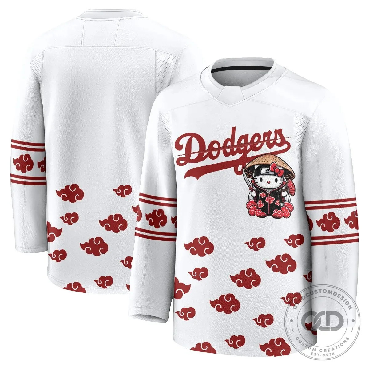 Anime Hockey Jersey featuring Shohei Ohtani with Hello Kitty for Los Angeles Dodgers fans 48 Anime Hockey Jersey featuring Shohei Ohtani with Hello Kitty for Los Angeles Dodgers fans