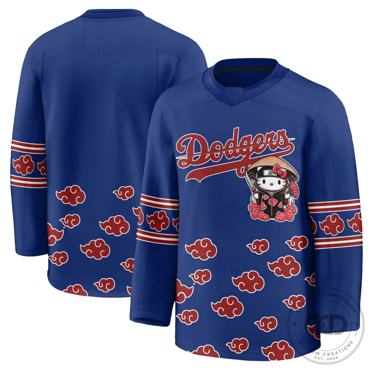 Anime Hockey Jersey featuring Shohei Ohtani with Hello Kitty for Los Angeles Dodgers fans 58 Anime Hockey Jersey featuring Shohei Ohtani with Hello Kitty for Los Angeles Dodgers fans