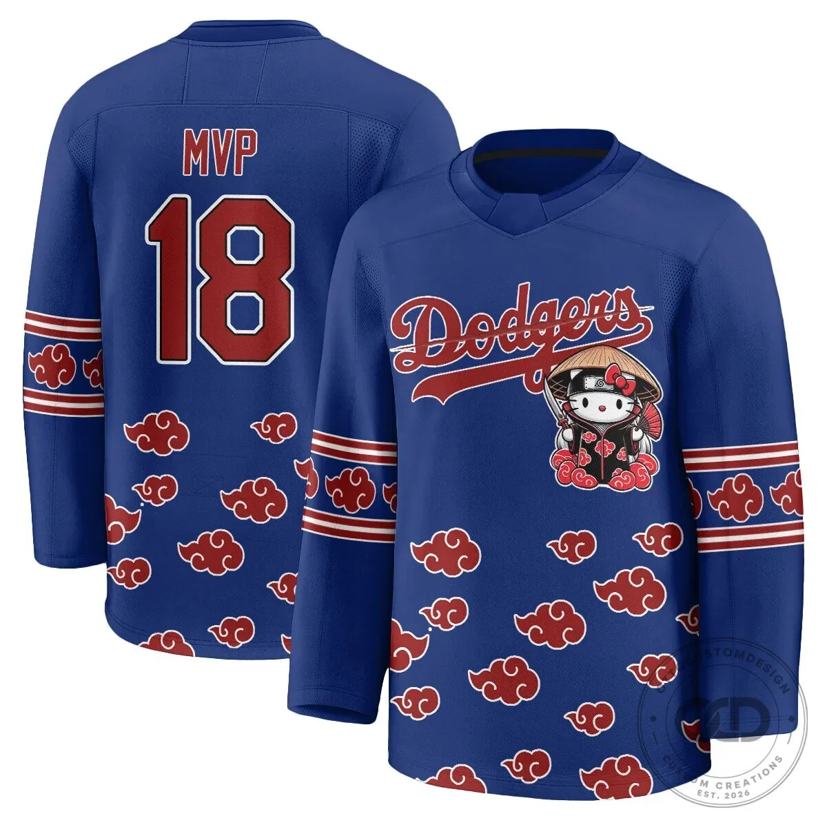 Anime Hockey Jersey featuring Shohei Ohtani with Hello Kitty for Los Angeles Dodgers fans 59 Anime Hockey Jersey featuring Shohei Ohtani with Hello Kitty for Los Angeles Dodgers fans