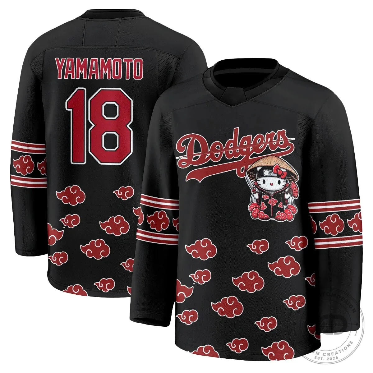 Anime Hockey Jersey featuring Shohei Ohtani with Hello Kitty for Los Angeles Dodgers fans 64 Anime Hockey Jersey featuring Shohei Ohtani with Hello Kitty for Los Angeles Dodgers fans