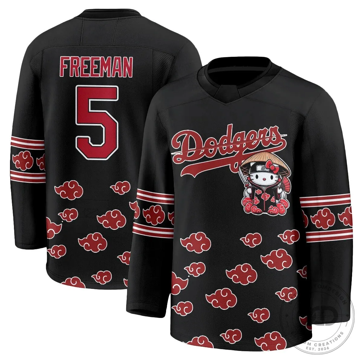 Anime Hockey Jersey featuring Shohei Ohtani with Hello Kitty for Los Angeles Dodgers fans 65 Anime Hockey Jersey featuring Shohei Ohtani with Hello Kitty for Los Angeles Dodgers fans