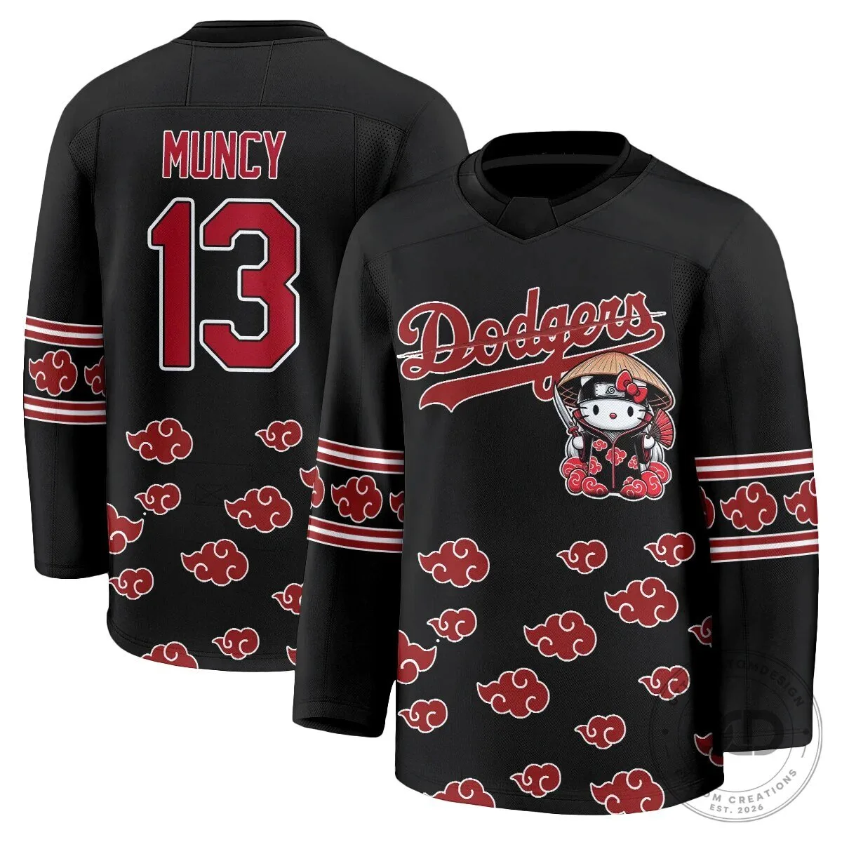 Anime Hockey Jersey featuring Shohei Ohtani with Hello Kitty for Los Angeles Dodgers fans 67 Anime Hockey Jersey featuring Shohei Ohtani with Hello Kitty for Los Angeles Dodgers fans