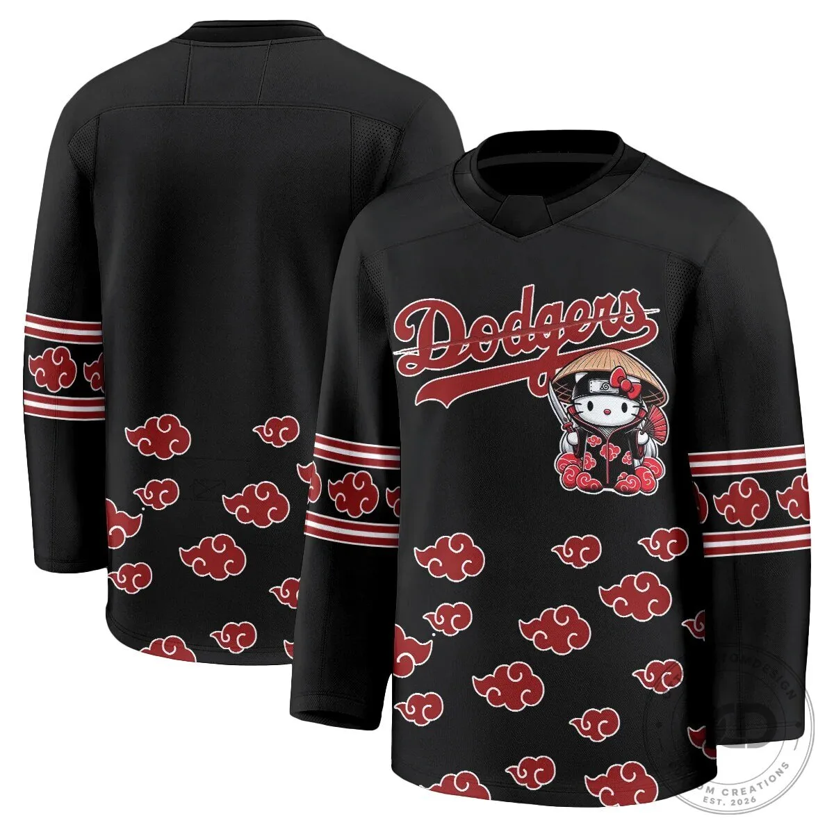 Anime Hockey Jersey featuring Shohei Ohtani with Hello Kitty for Los Angeles Dodgers fans 68 Anime Hockey Jersey featuring Shohei Ohtani with Hello Kitty for Los Angeles Dodgers fans