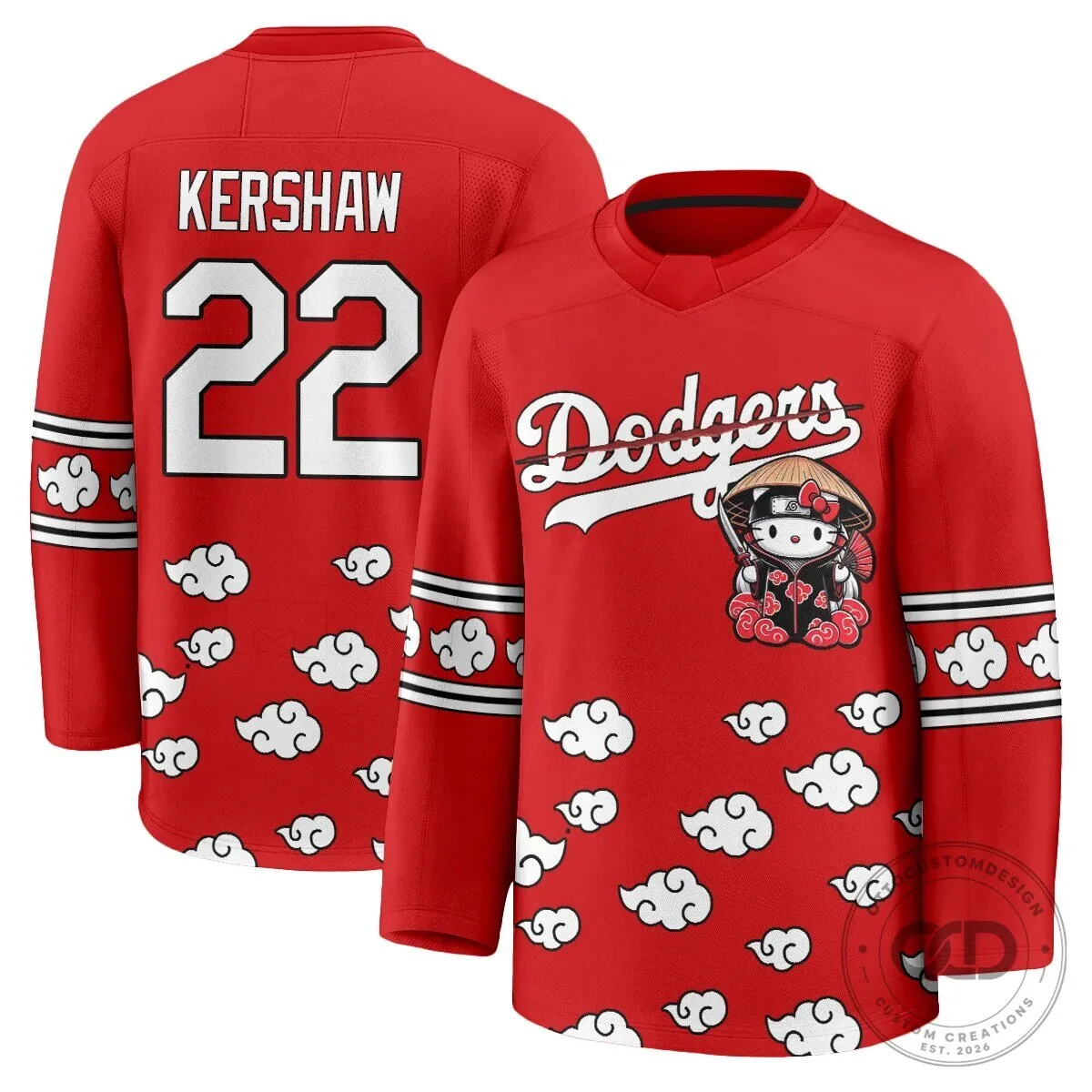 Anime Hockey Jersey featuring Shohei Ohtani with Hello Kitty for Los Angeles Dodgers fans 72 Anime Hockey Jersey featuring Shohei Ohtani with Hello Kitty for Los Angeles Dodgers fans