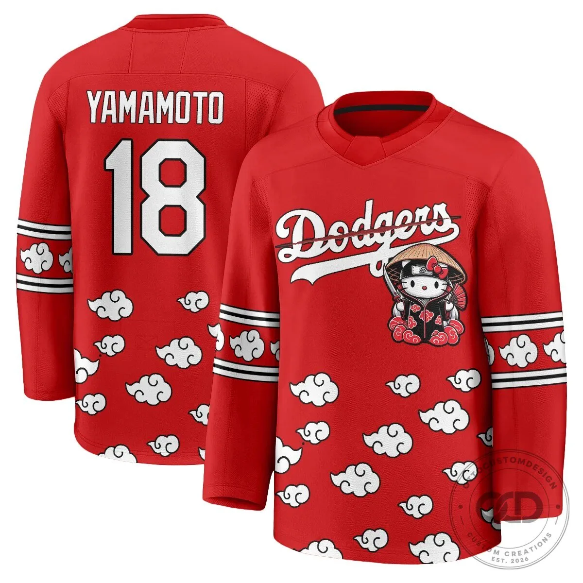 Anime Hockey Jersey featuring Shohei Ohtani with Hello Kitty for Los Angeles Dodgers fans 73 Anime Hockey Jersey featuring Shohei Ohtani with Hello Kitty for Los Angeles Dodgers fans