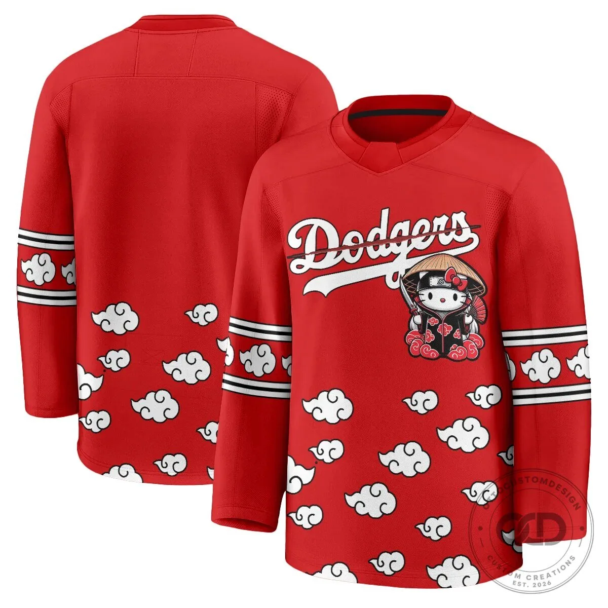 Anime Hockey Jersey featuring Shohei Ohtani with Hello Kitty for Los Angeles Dodgers fans 77 Anime Hockey Jersey featuring Shohei Ohtani with Hello Kitty for Los Angeles Dodgers fans