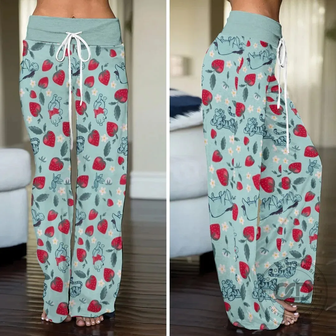 Winnie the Pooh and Friends Strawberry Patterned High-Waisted Lounge Pants