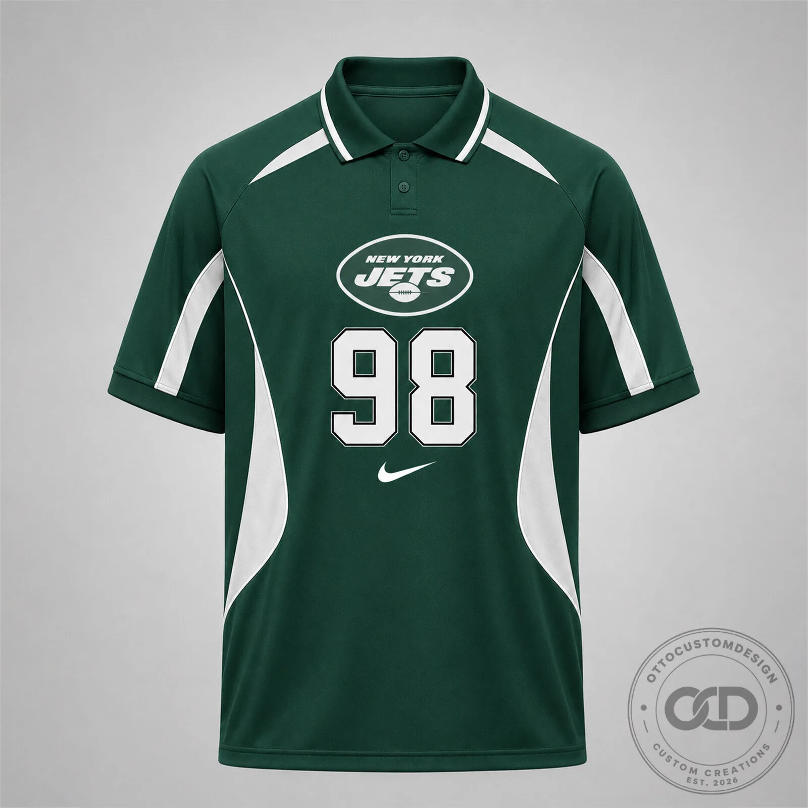 New York Jets Custom Number Sports Style Polo Shirt