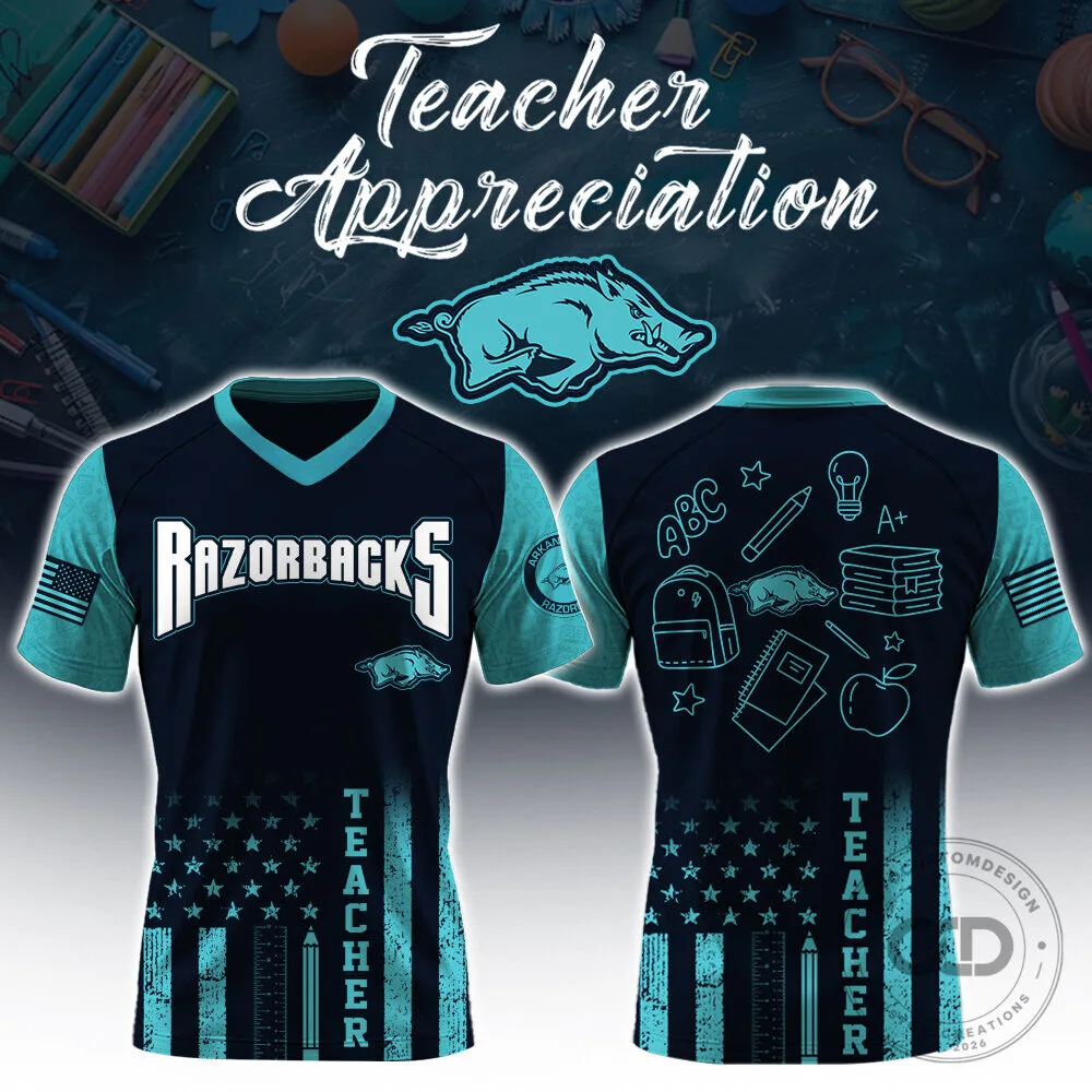 Arkansas Football Razorbacks Teacher Appreciation Short Sleeve T-Shirt