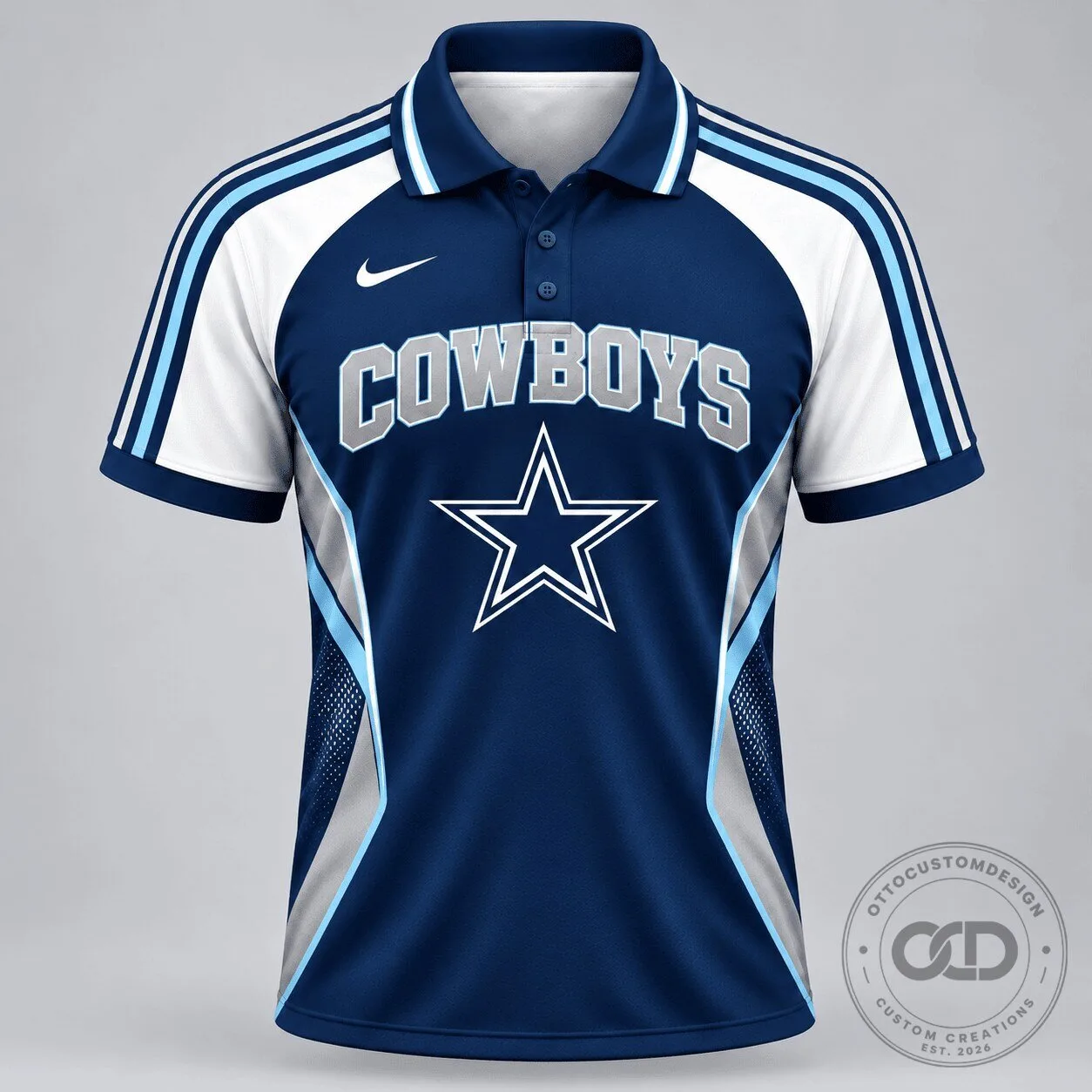 NFL Dallas Cowboys Fan Apparel Polo Shirt for Football Team Supporters