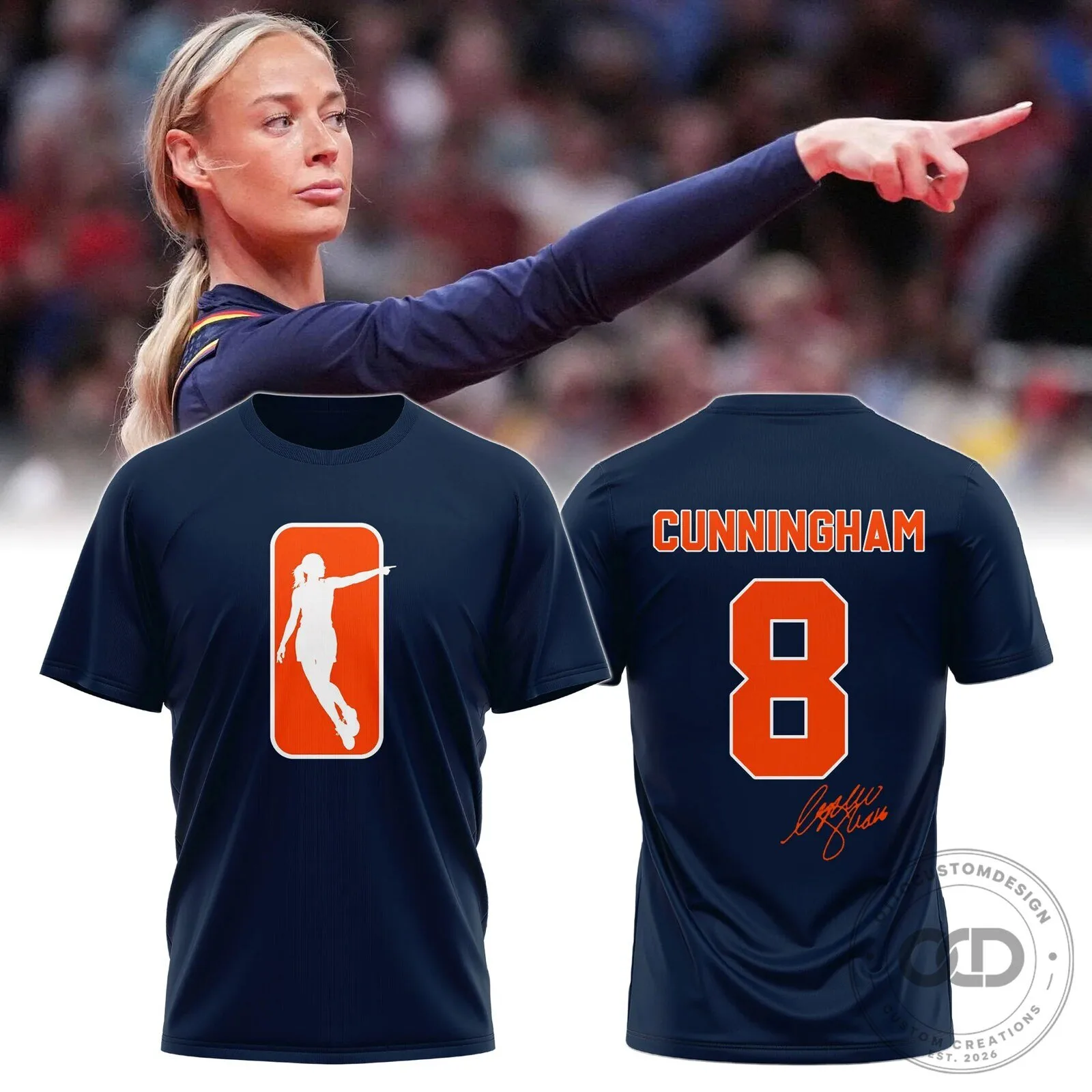 Sophie Cunningham Basketball Player Number Eight Signature T-Shirt