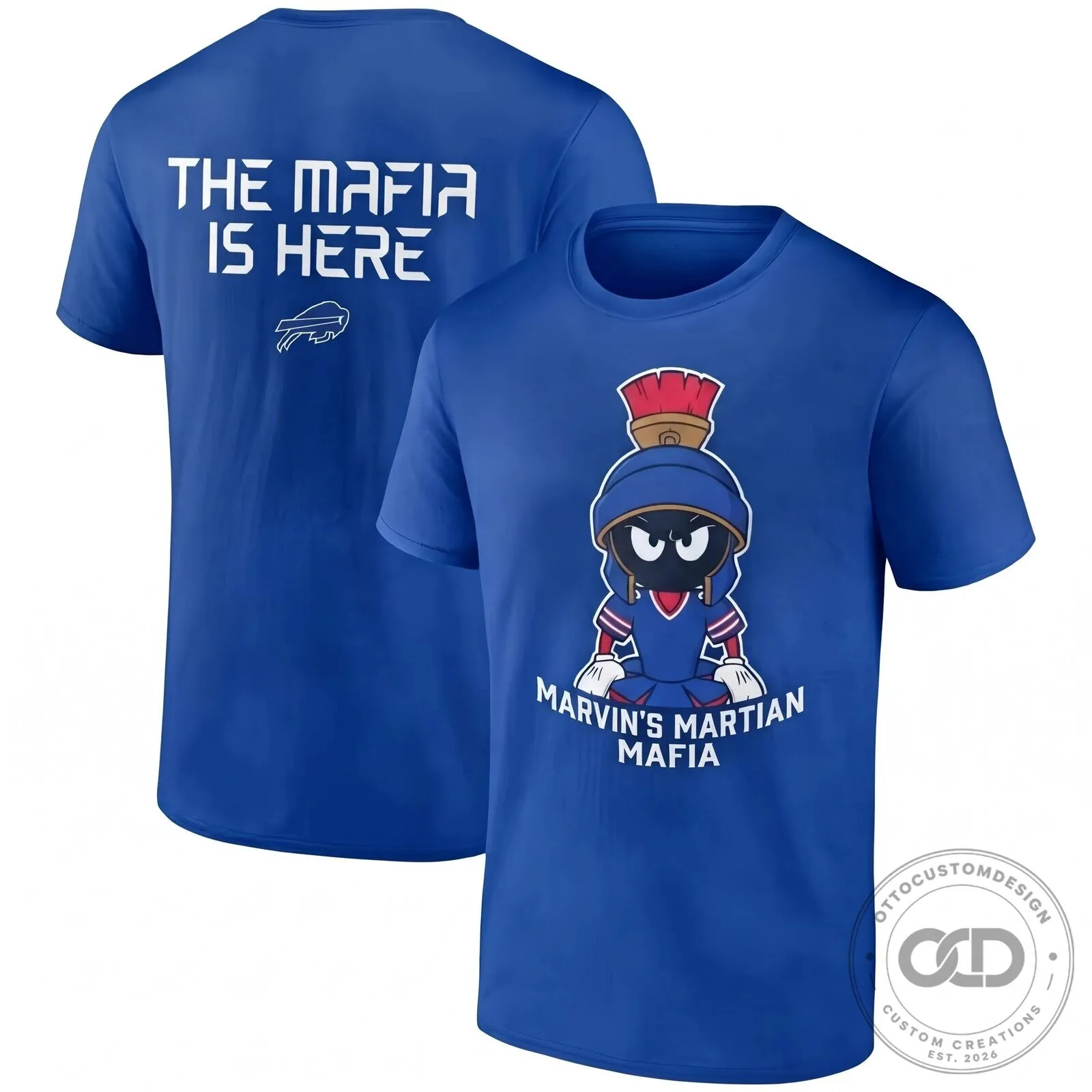 Buffalo Bills Marvin the Martian Mafia Black Football Fan T-Shirt 15 Buffalo Bills Marvin the Martian Mafia Black Football Fan T-Shirt
