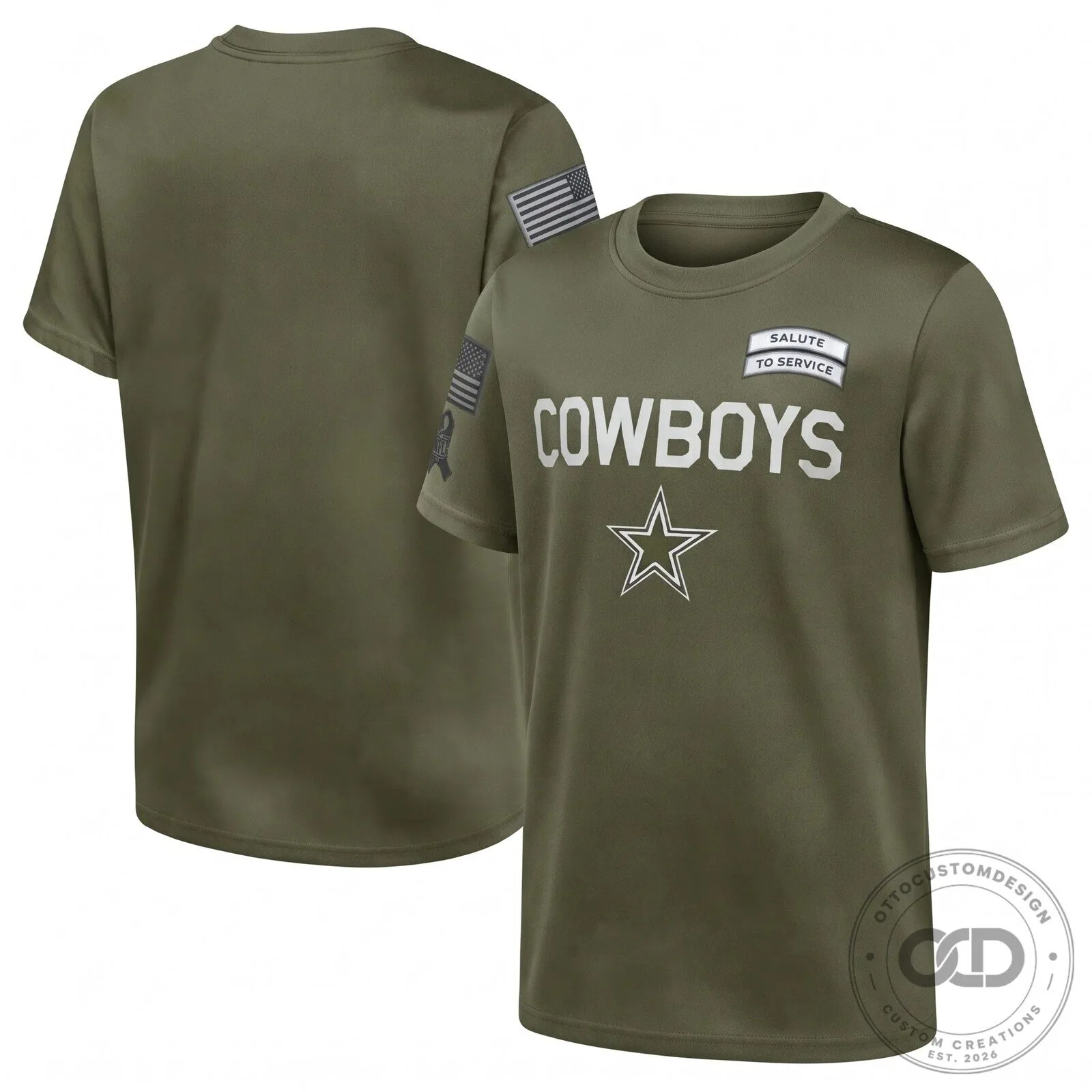 Dallas Cowboys Salute To Service Military Green T-Shirt