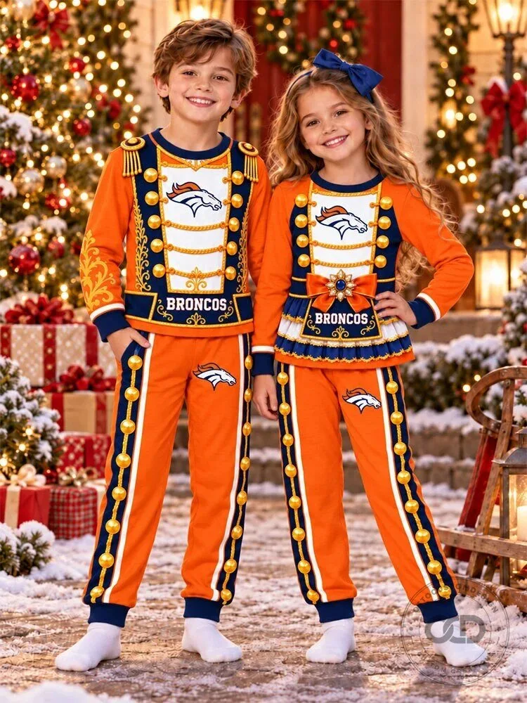 Denver Broncos Nutcracker All-Over Print Kids Pajamas Set