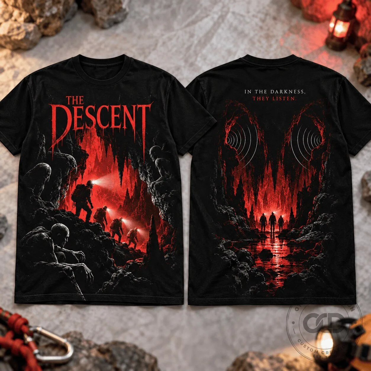 The Descent Horror Movie Fan Art Black T-Shirt