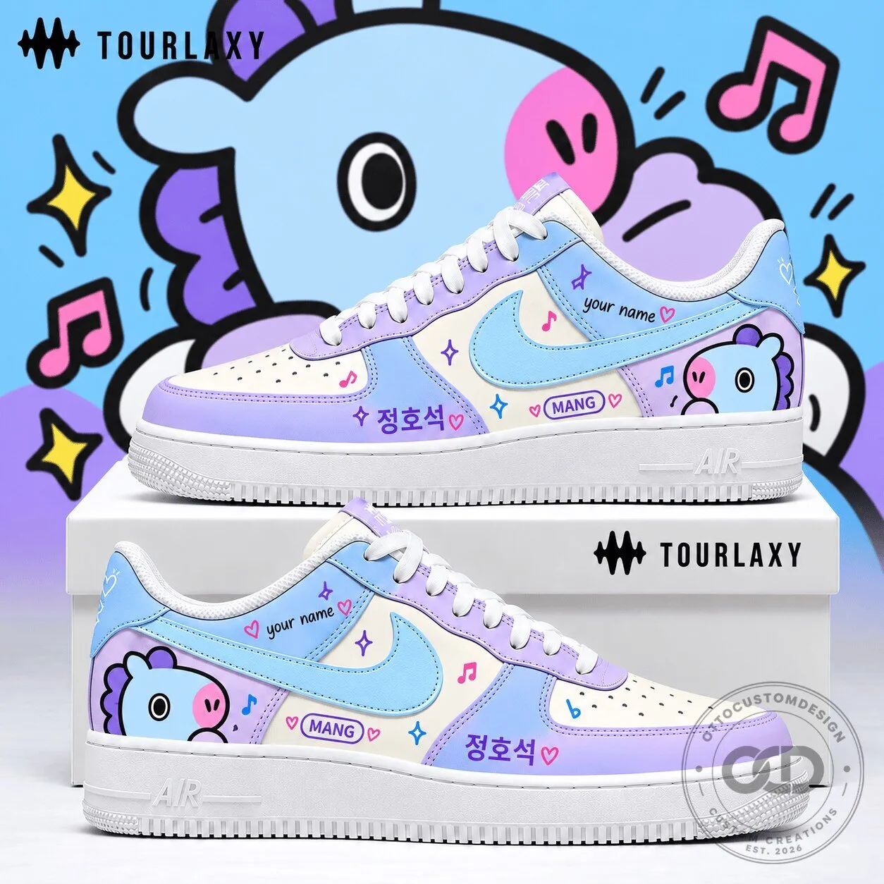 MANG BT21 Character Personalized Low Top Air Force Sneakers