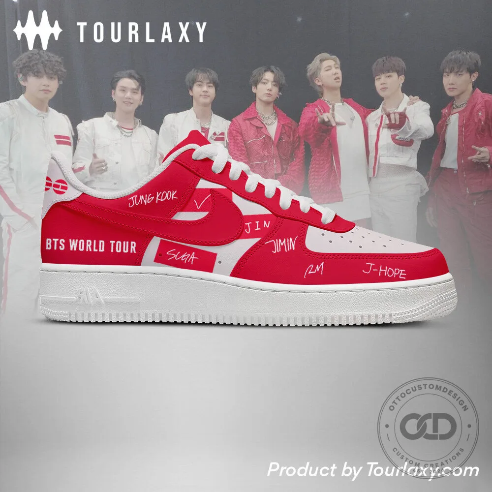 BTS World Tour Red and White Custom Design Shoes 9 BTS World Tour Red and White Custom Design Shoes