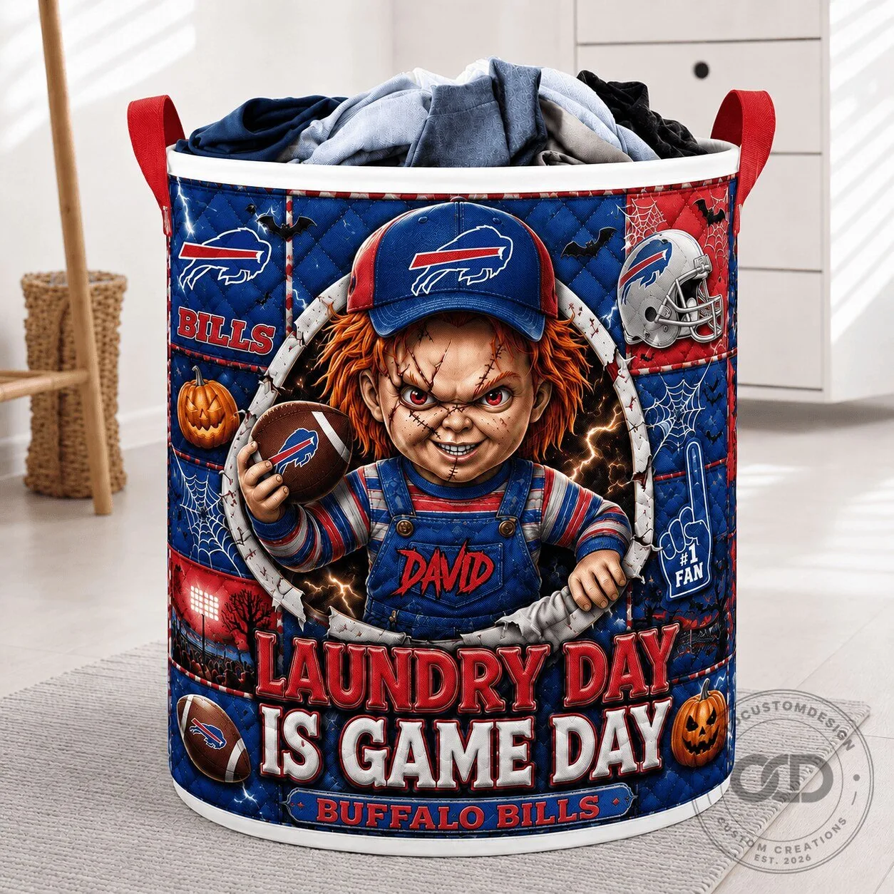 Buffalo Bills National Football League Chucky Halloween Laundry Basket