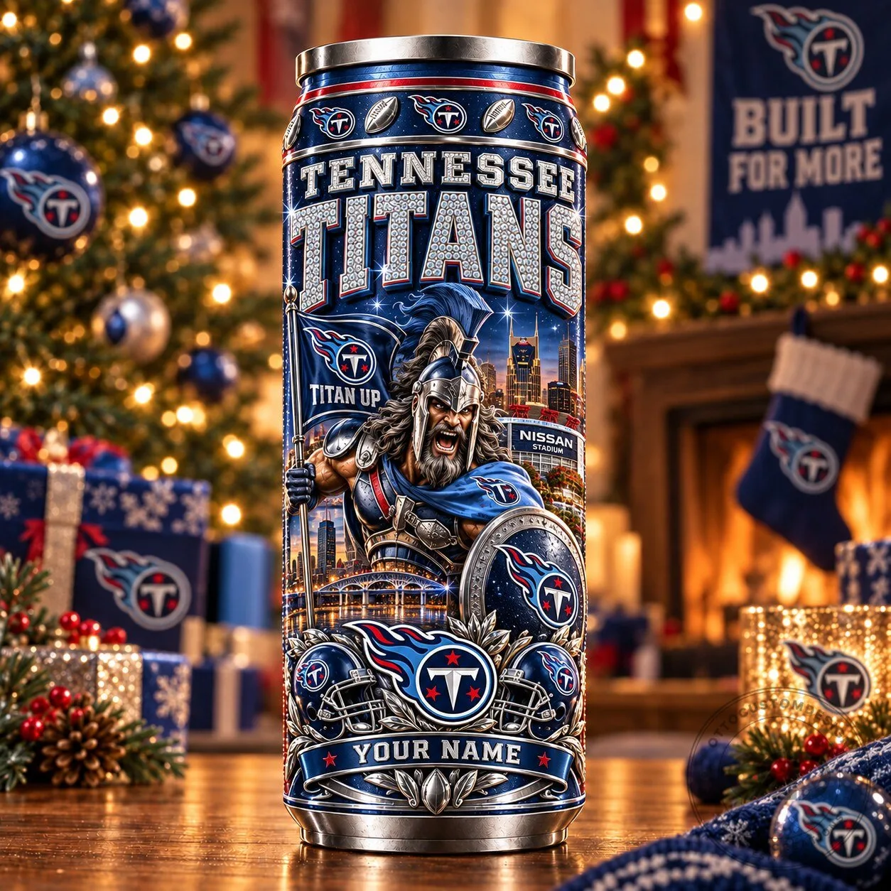 Tennessee Titans NFL Football Team Custom Name Stainless Steel Can Tumbler