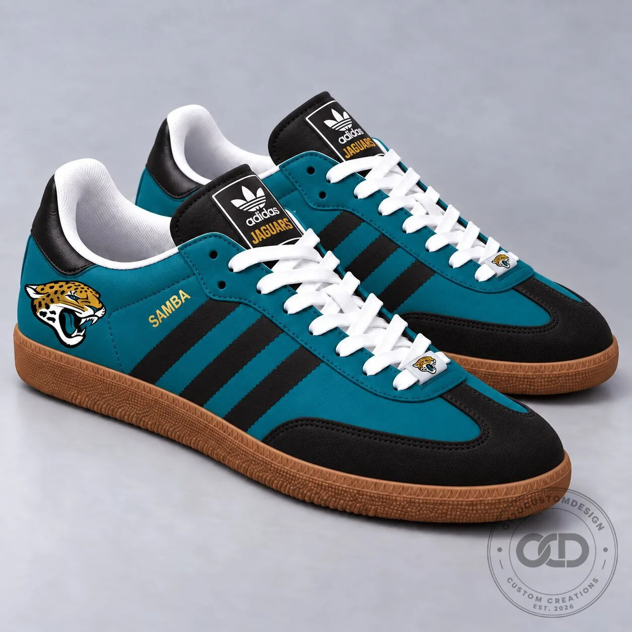 Jacksonville Jaguars NFL Team Logo Samba-Inspired Low-Top Sneakers