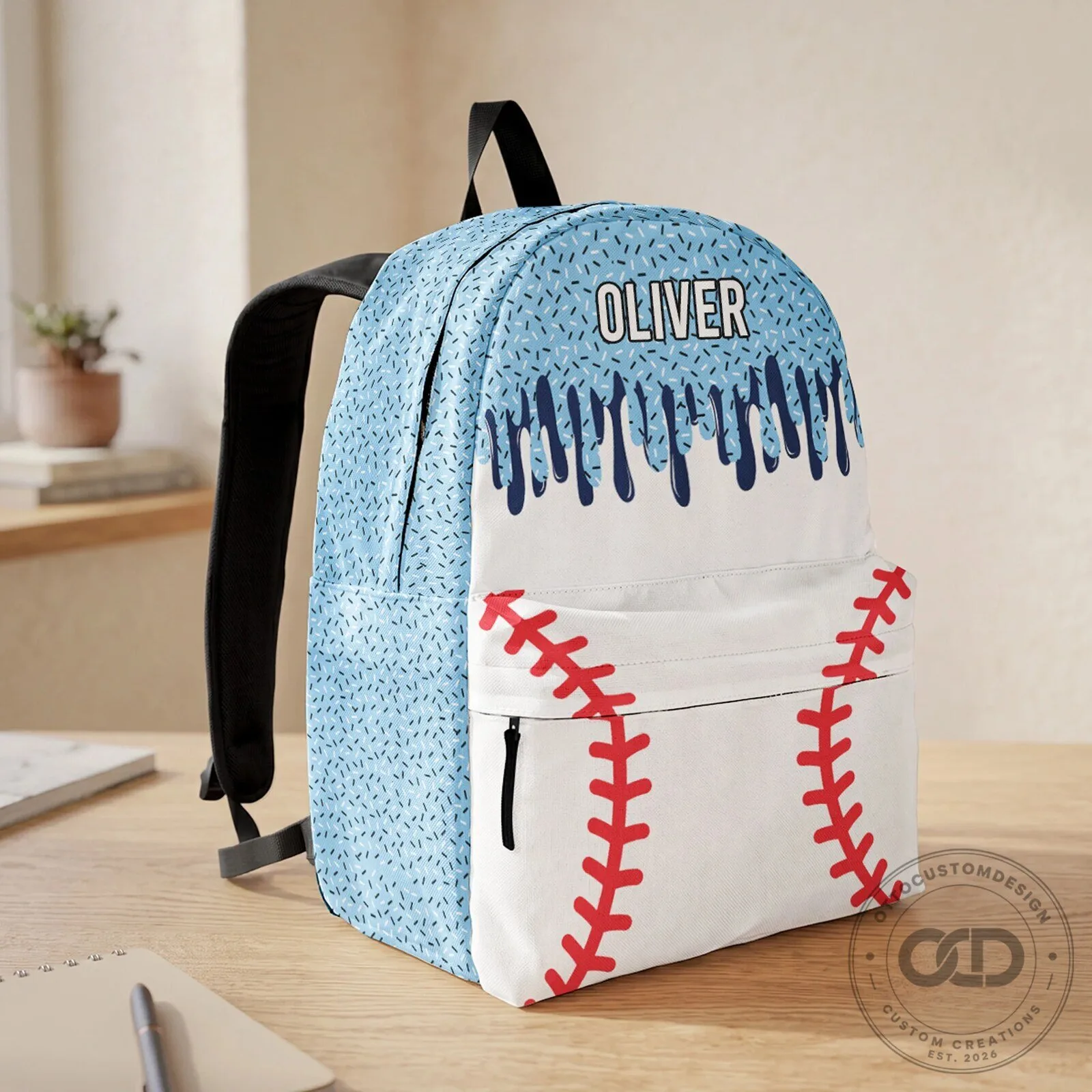 Personalized Ice Cream Drip Sports Design Backpack for Kids, School, Travel, and Gifts 16 Personalized Ice Cream Drip Sports Design Backpack for Kids, School, Travel, and Gifts