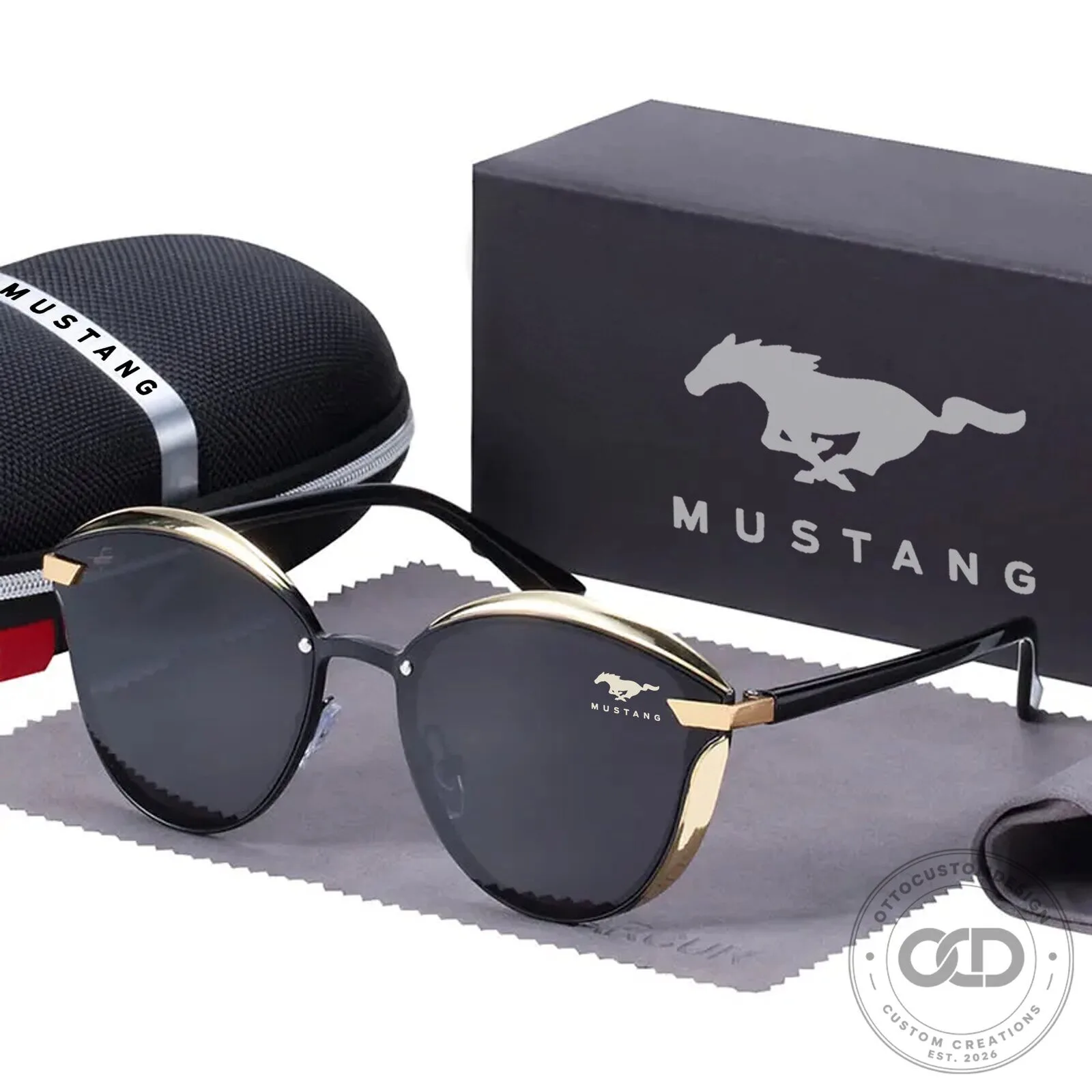 Mustang Cat Eye Polarized Sunglasses for Women with UV Protection