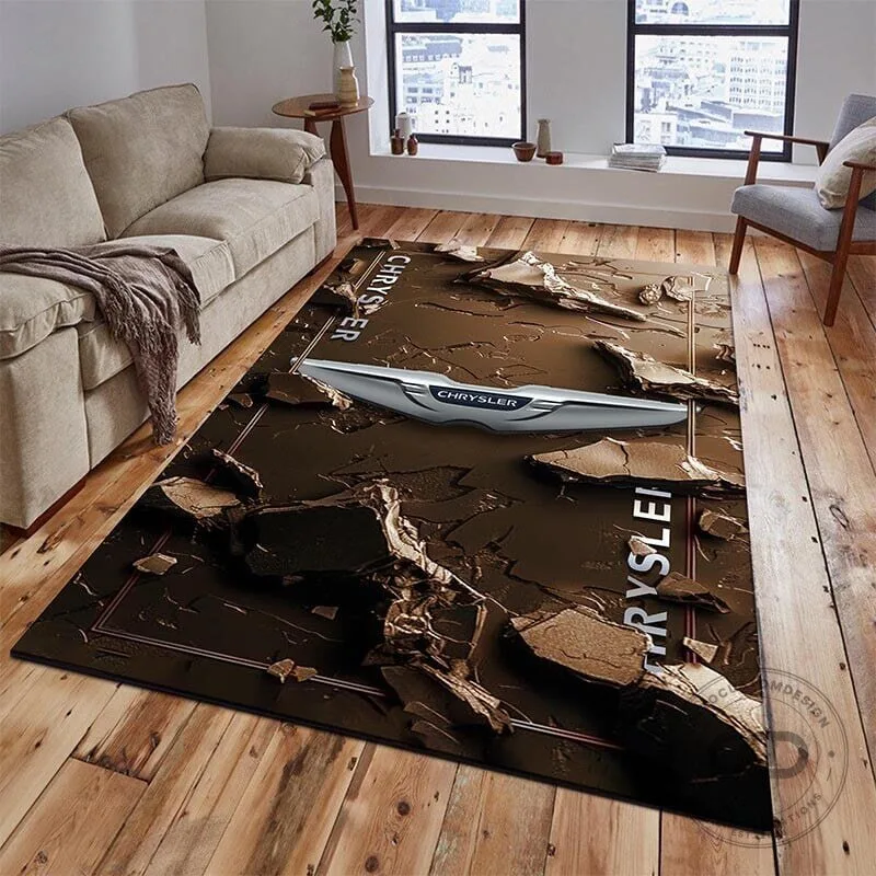 Chrysler Car Logo 3D Broken Ground Design Area Rug for Living Room Decor 14 Chrysler Car Logo 3D Broken Ground Design Area Rug for Living Room Decor