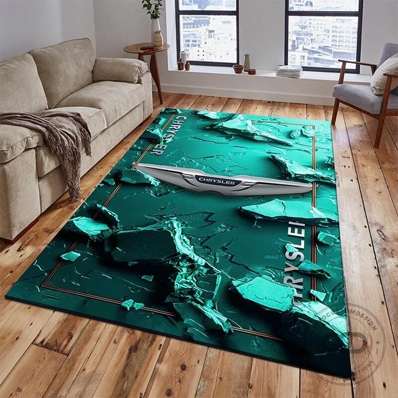 Chrysler Car Logo 3D Broken Ground Design Area Rug for Living Room Decor 15 Chrysler Car Logo 3D Broken Ground Design Area Rug for Living Room Decor