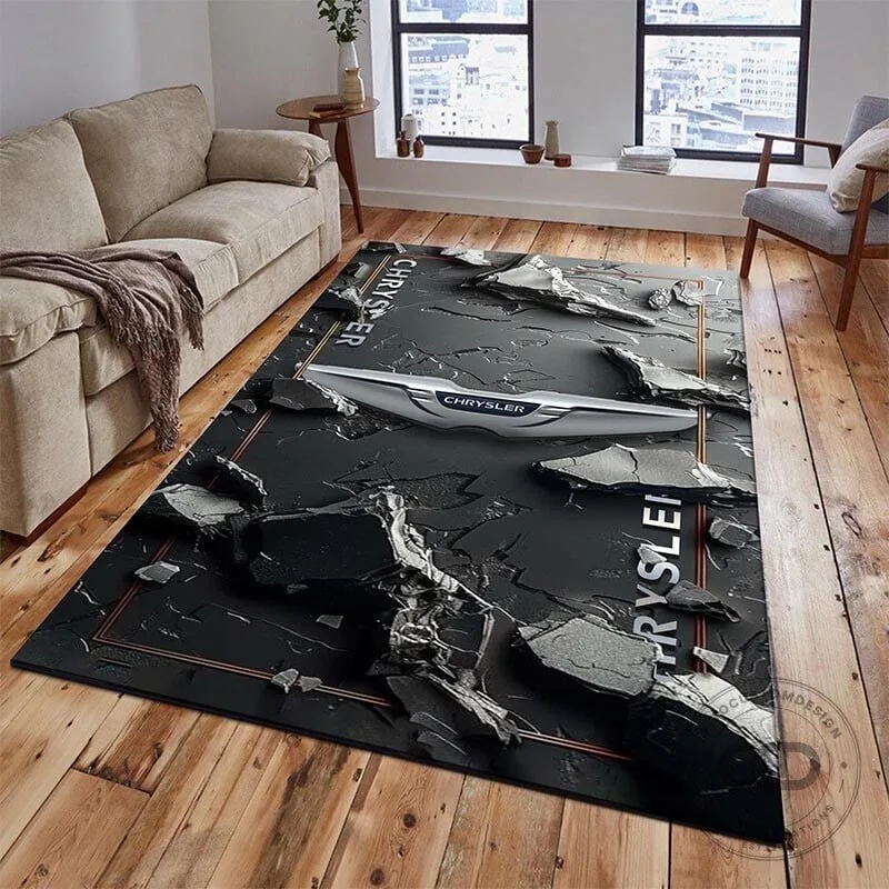 Chrysler Car Logo 3D Broken Ground Design Area Rug for Living Room Decor 17 Chrysler Car Logo 3D Broken Ground Design Area Rug for Living Room Decor