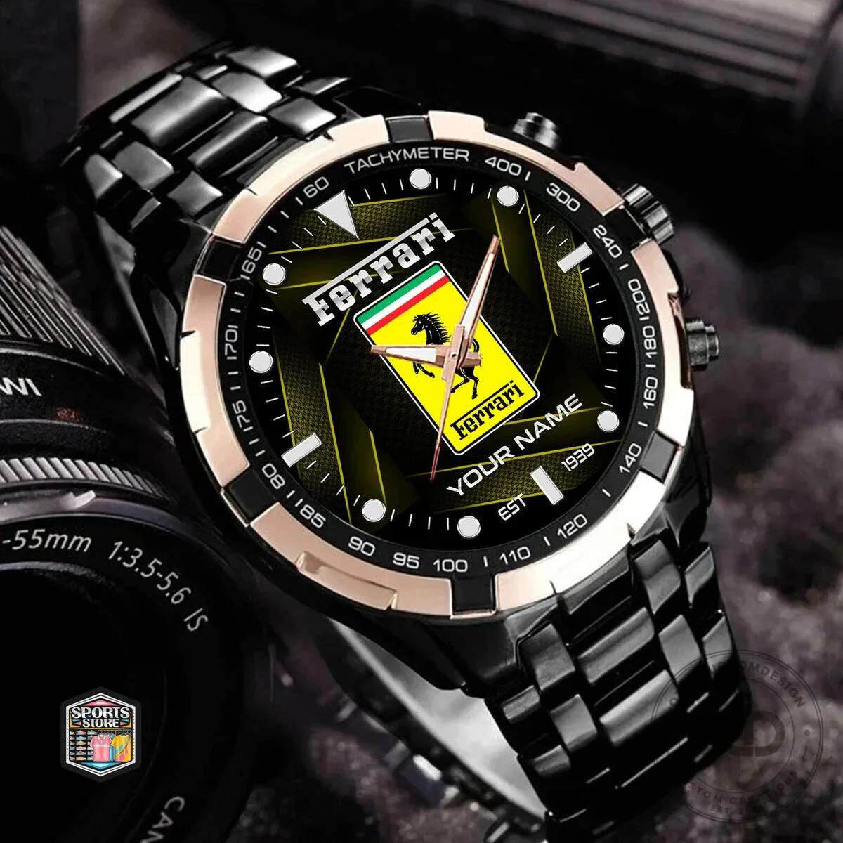Personalized Ferrari Sports Car Logo Elegant Fashion Stainless Steel Watch 12 Personalized Ferrari Sports Car Logo Elegant Fashion Stainless Steel Watch