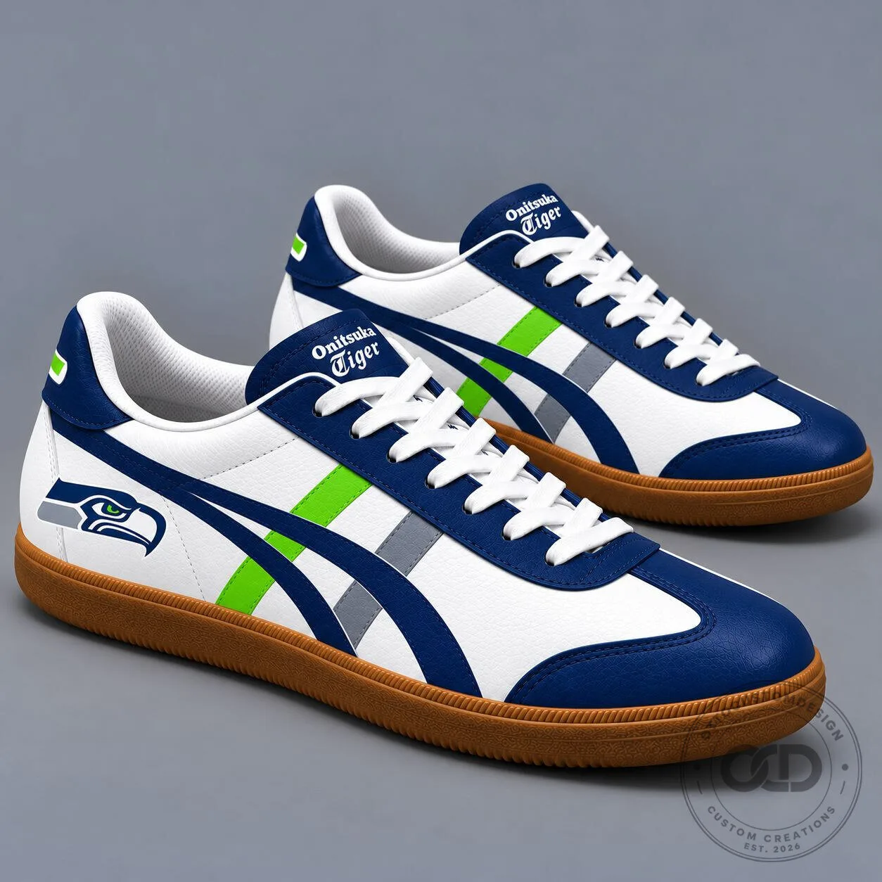 Seattle Seahawks NFL Team Logo White and Blue Fan Footwear Shoes