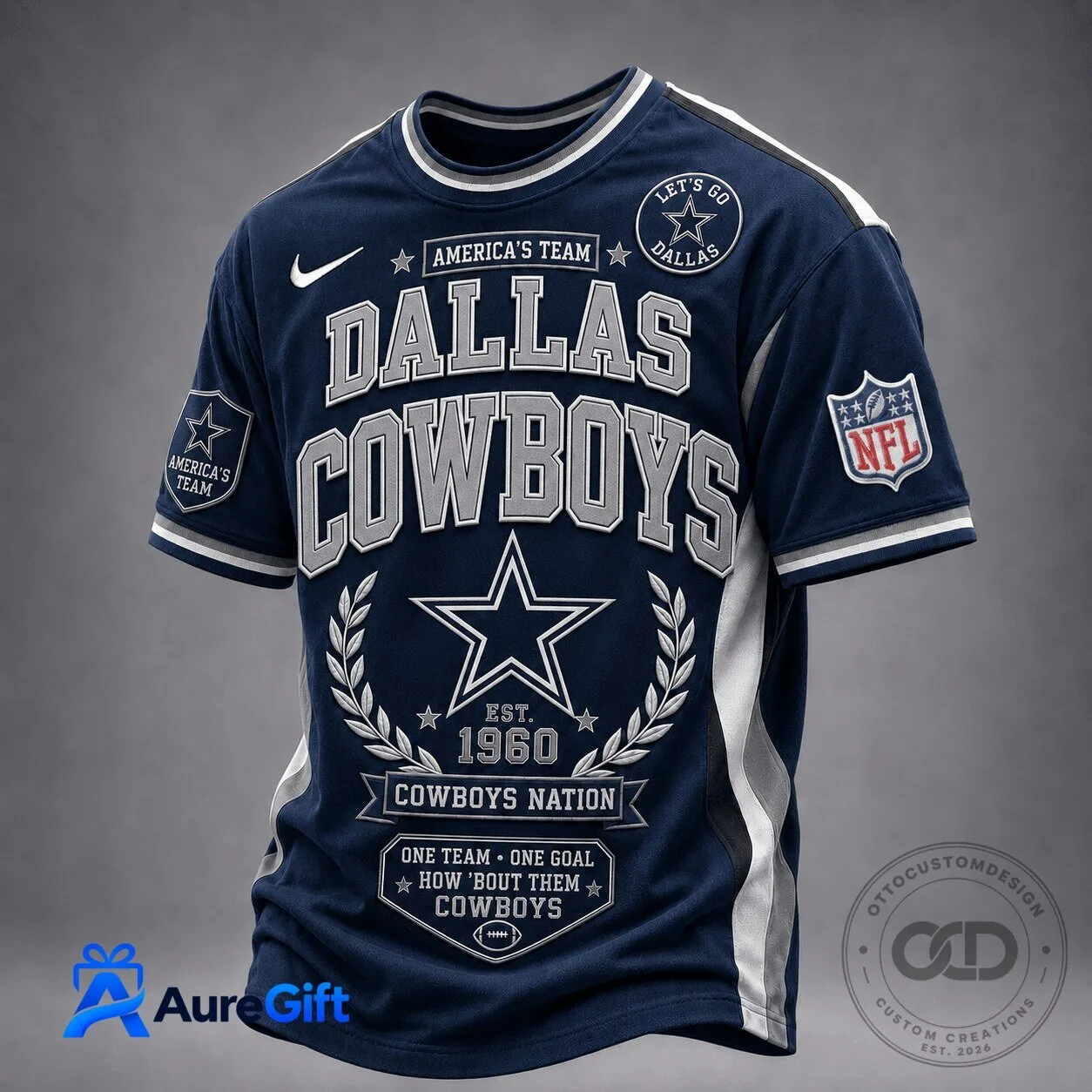 Dallas Cowboys Football Fan Game Day Classic Navy Blue Jersey