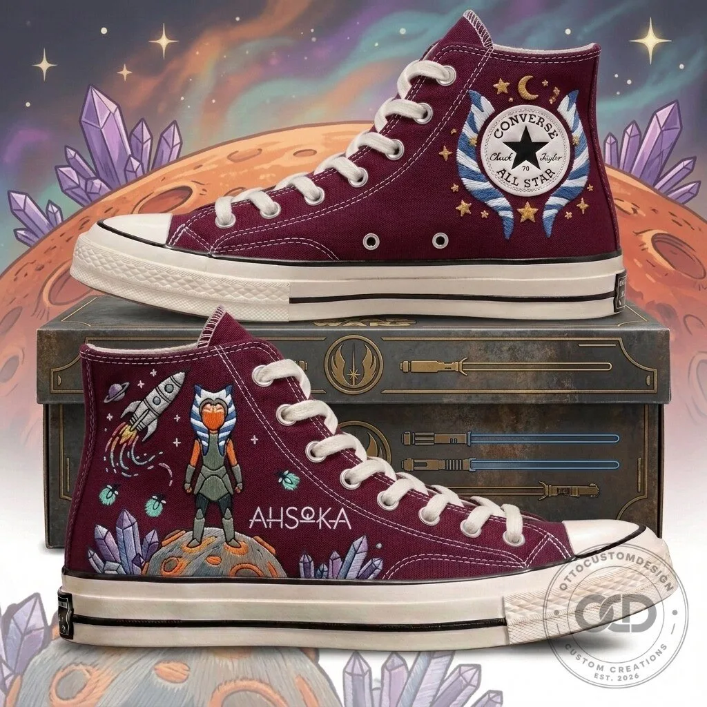 Star Wars Ahsoka Tano High-Top Sneakers - Custom Embroidered Chuck Taylor Shoes 12 Star Wars Ahsoka Tano High-Top Sneakers - Custom Embroidered Chuck Taylor Shoes