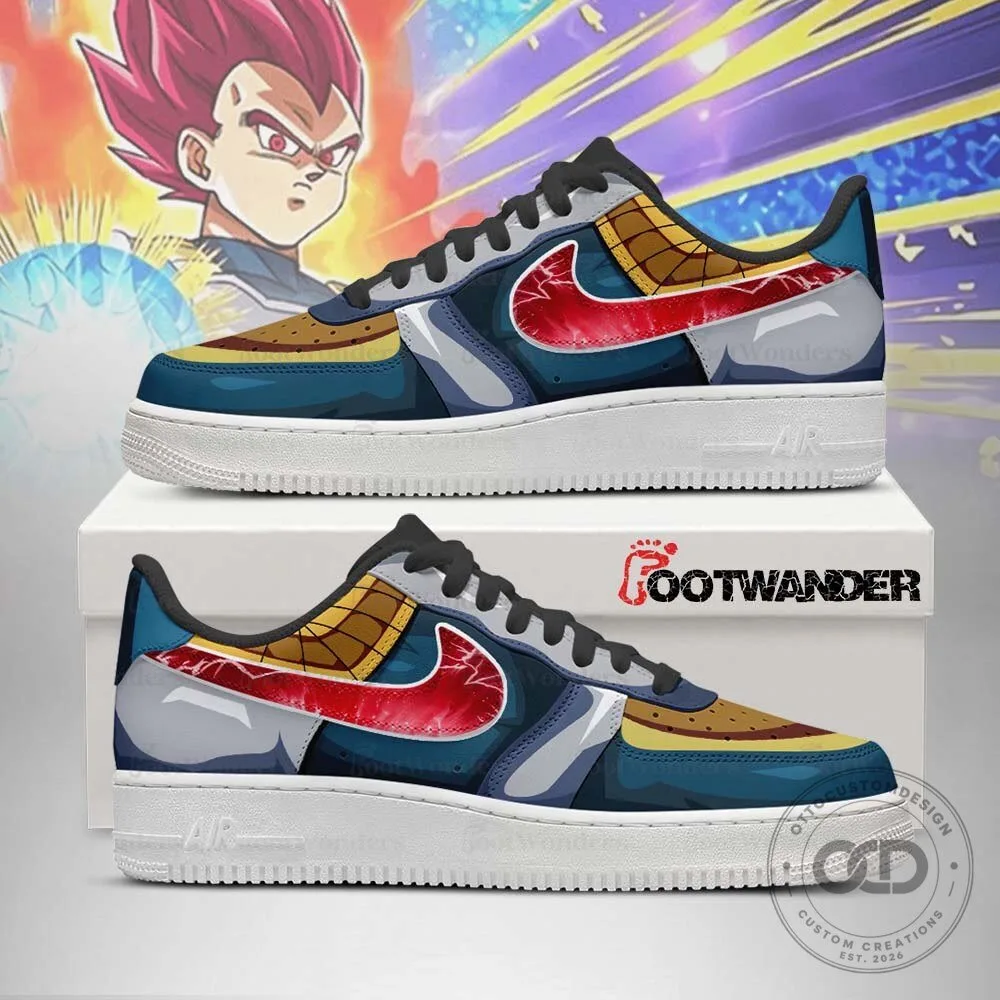 Dragon Ball Z Vegeta Super Saiyan God Custom Anime Fan Art Shoes