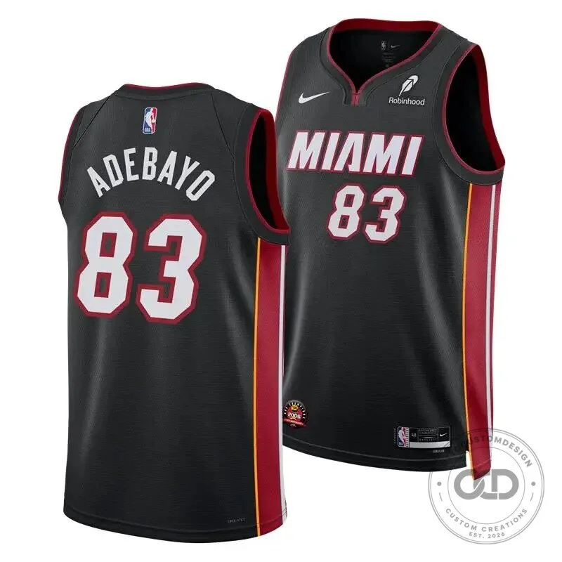 Bam Adebayo Miami Heat Icon Edition Black Stitched Basketball Jersey