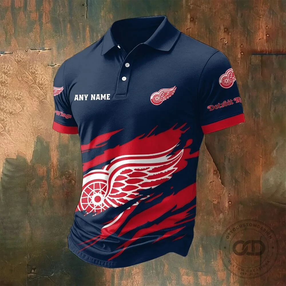 Detroit Red Wings Personalized Name Multi Color Polo Shirt 10 Detroit Red Wings Personalized Name Multi Color Polo Shirt