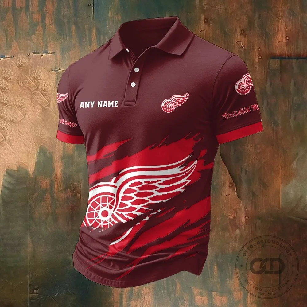 Detroit Red Wings Personalized Name Multi Color Polo Shirt 12 Detroit Red Wings Personalized Name Multi Color Polo Shirt