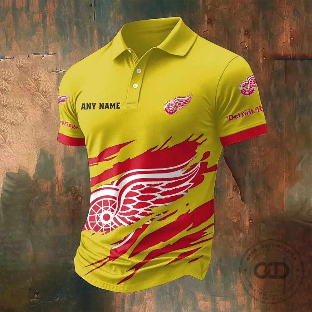 Detroit Red Wings Personalized Name Multi Color Polo Shirt 13 Detroit Red Wings Personalized Name Multi Color Polo Shirt
