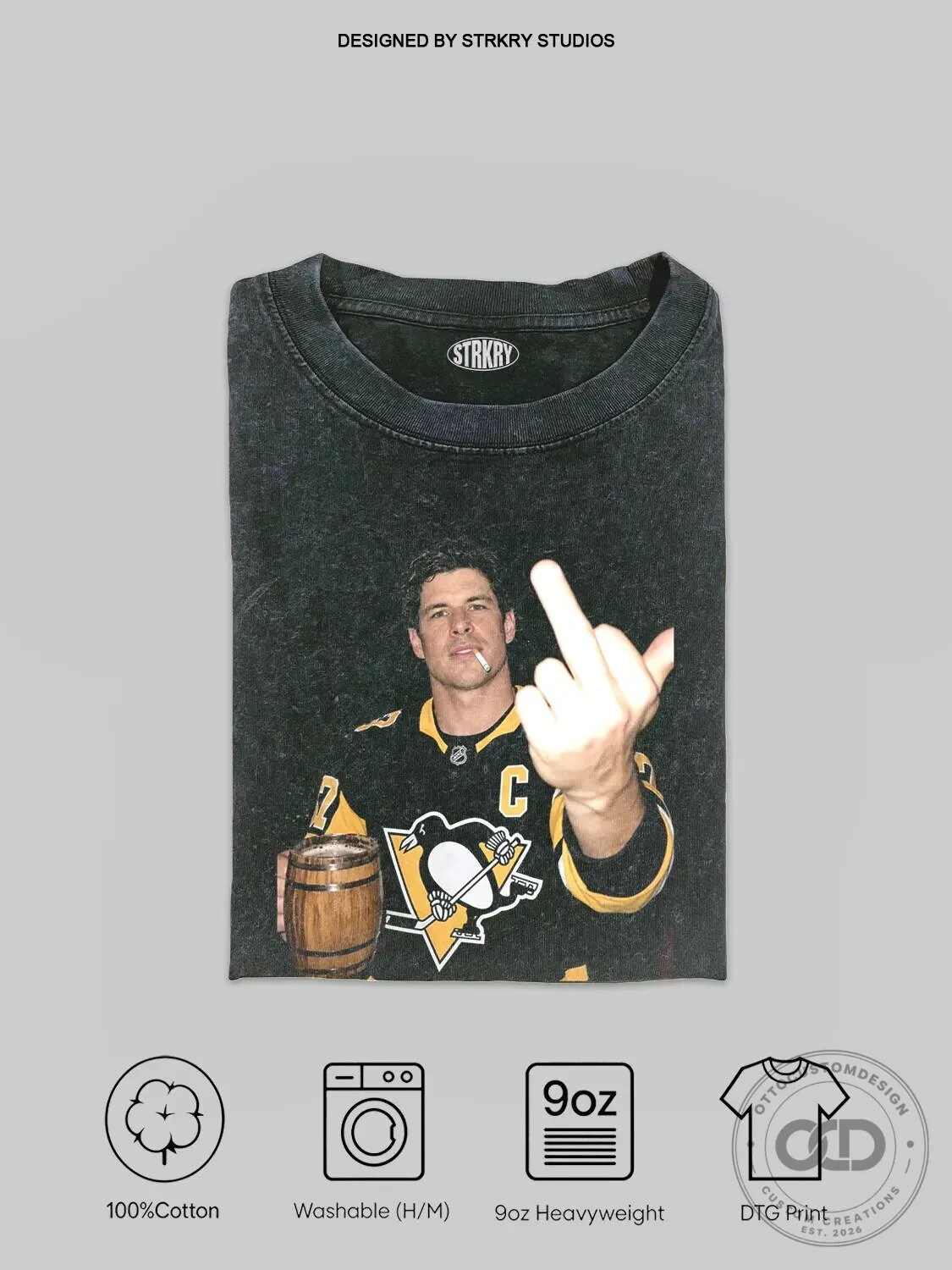 Sidney Crosby Flipping The Bird Pittsburgh Penguins Hockey T-Shirt