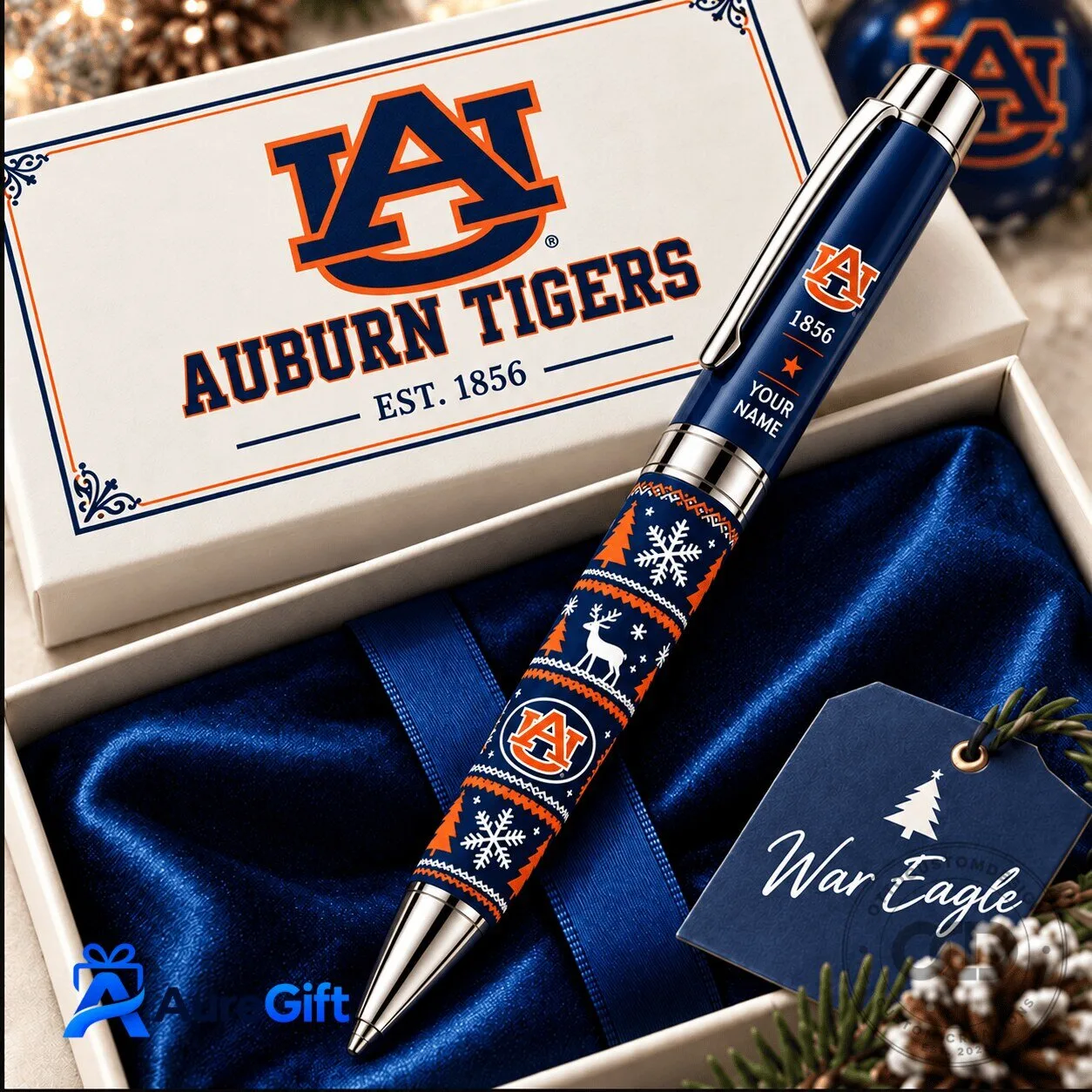Auburn Tigers NCAA Christmas Personalized Ballpoint Pen Gift