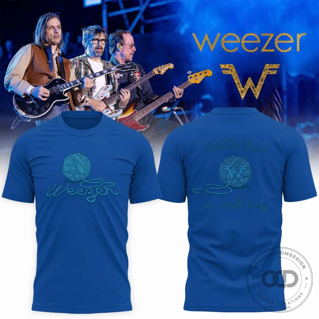 Weezer Royal Blue Undone Song Lyrics Graphic Band Music T-Shirt Weezer Royal Blue Undone Song Lyrics Graphic Band Music T-Shirt