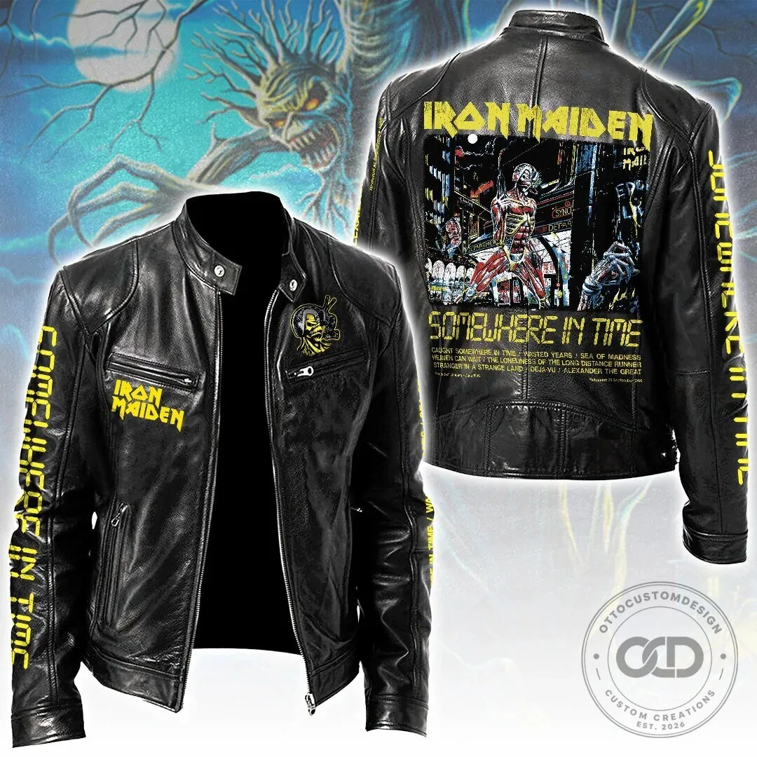 Iron Maiden Somewhere In Time Album Art Leather Jacket