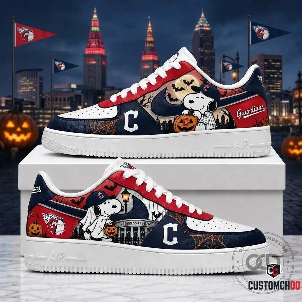Cleveland Guardians Snoopy Halloween Custom Air Force 1 Shoes