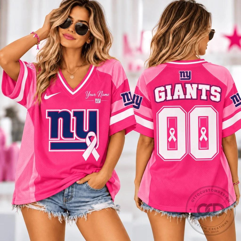 New York Giants Pink Ribbon Breast Cancer Awareness Football Jersey New York Giants Pink Ribbon Breast Cancer Awareness Football Jersey