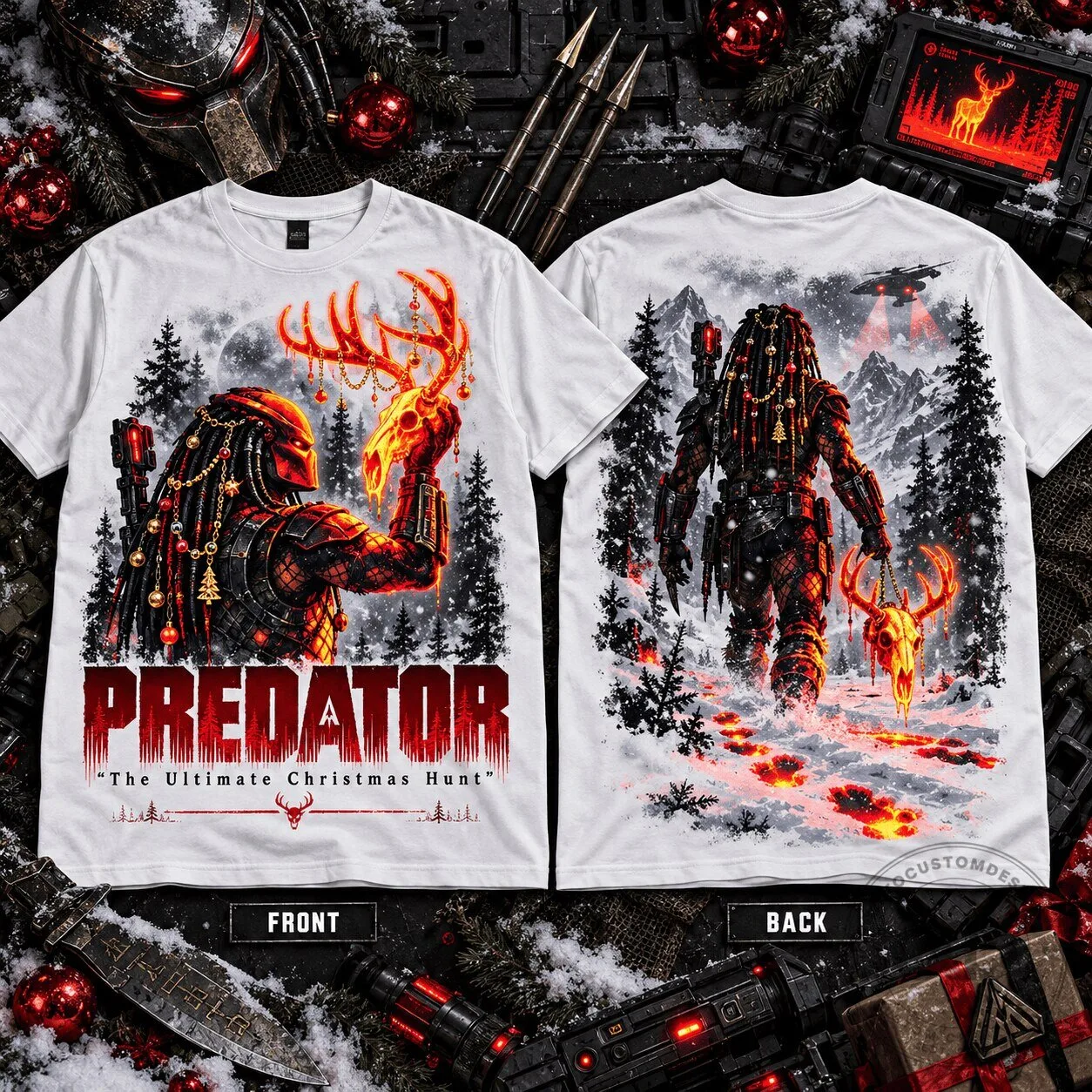 Predator The Ultimate Christmas Hunt Sci-Fi Movie Graphic T-Shirt