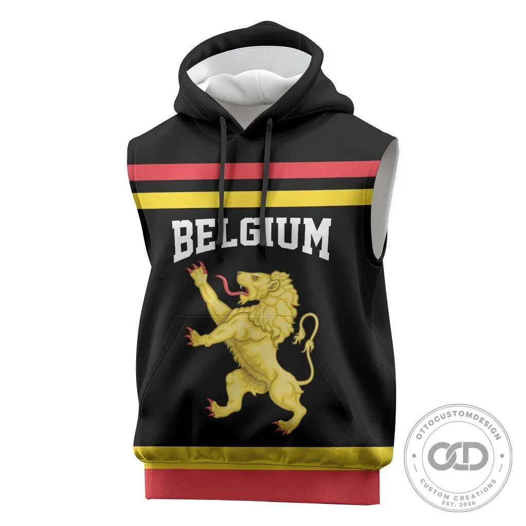 Belgium National Football Team Lion Crest Sleeveless Hoodie